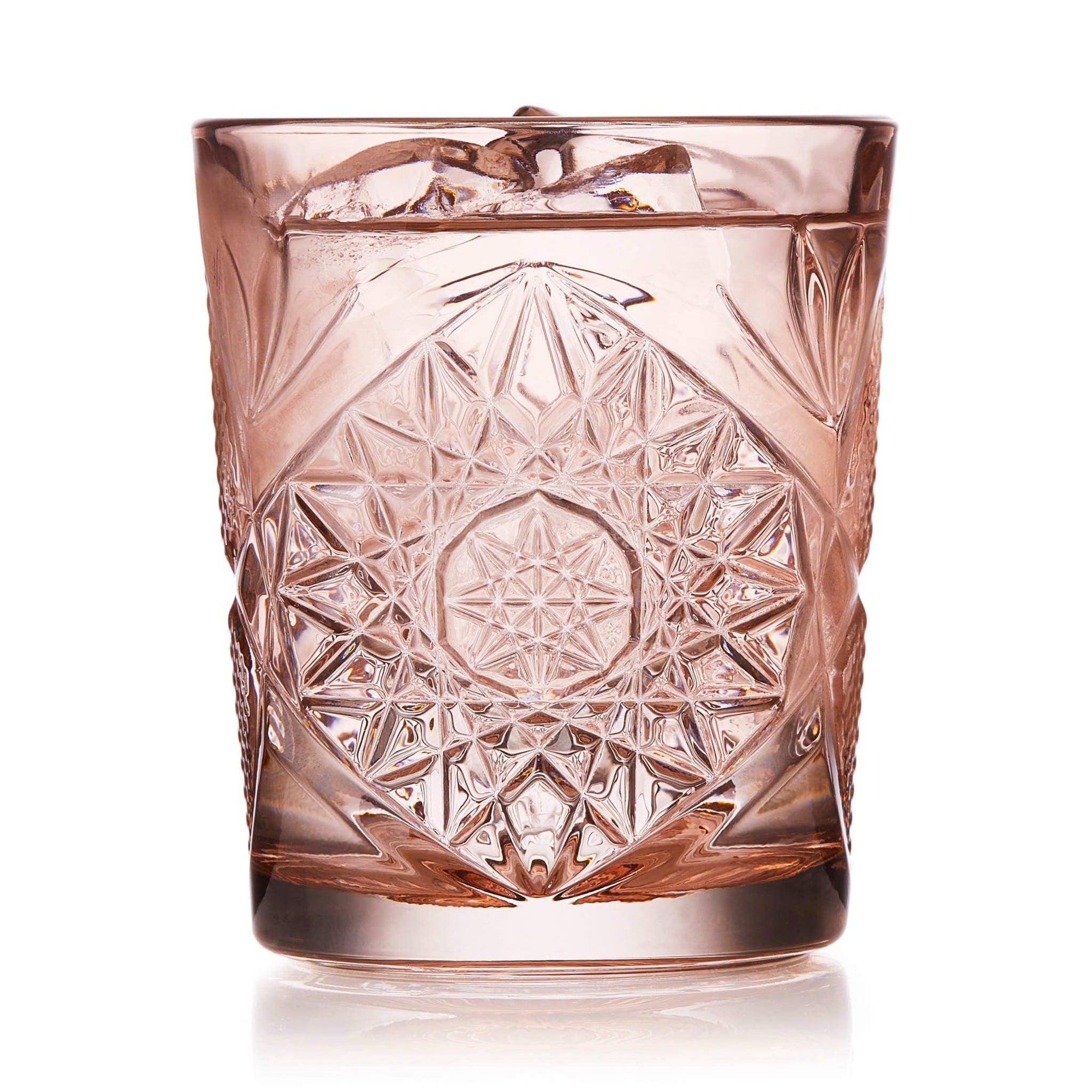 Libbey Hobstar Double Old Fashioned Glasses, 12-ounce, Rose, Set of 4