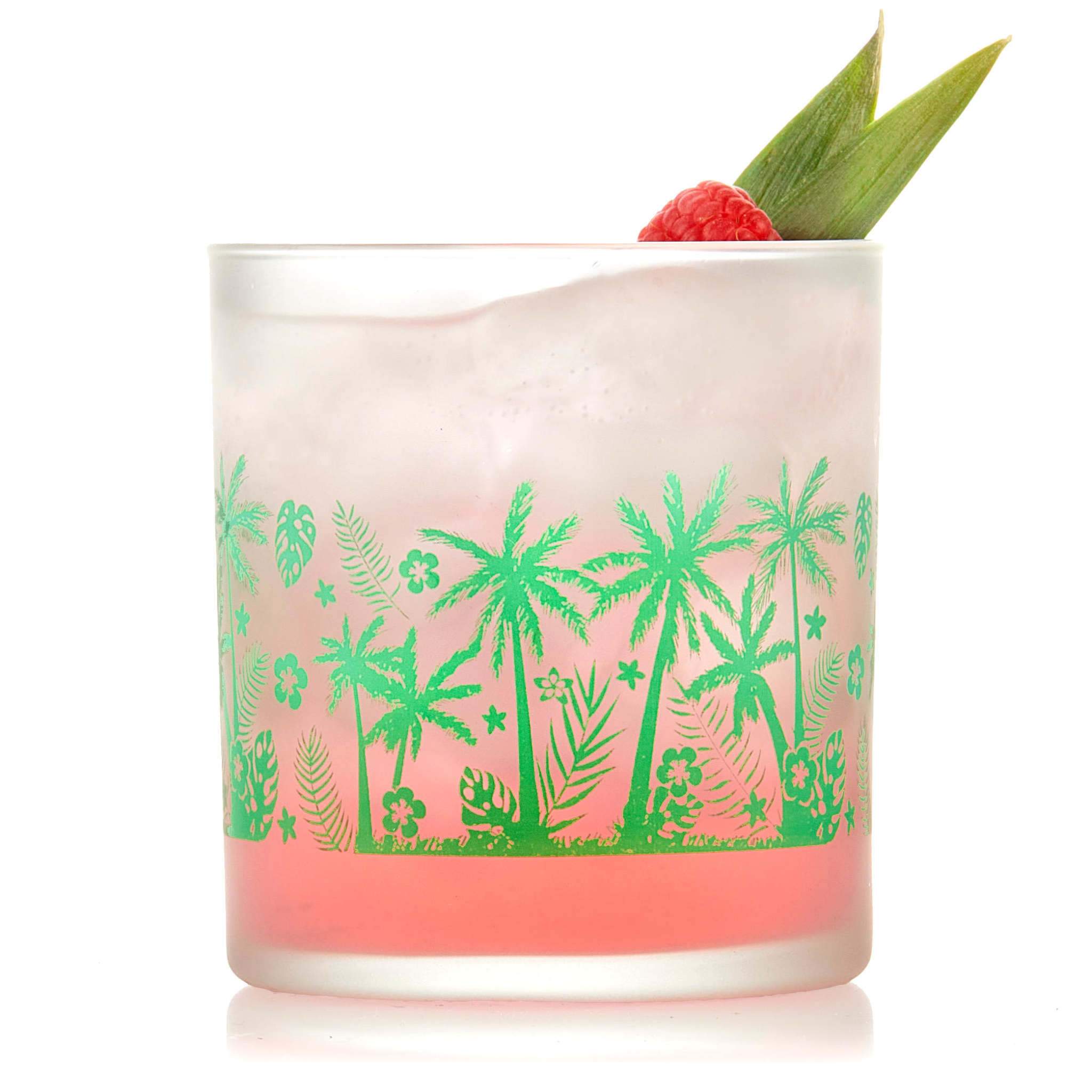 Libbey Vintage Glasses, Set of 4, 16 oz Cooler, Palm Trees